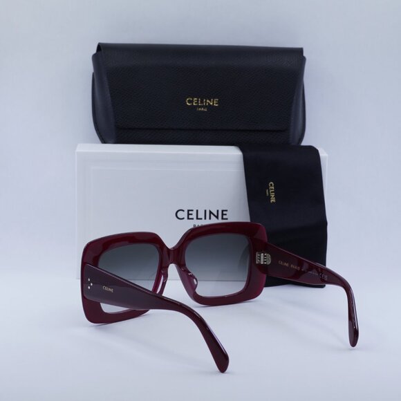 Final Price! Celine CL40263F 69B Shiny Burgundy Sunglasses - Picture 3 of 12